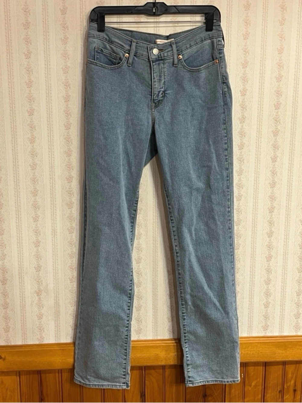 Classic Straight-Leg Blue Denim Jeans